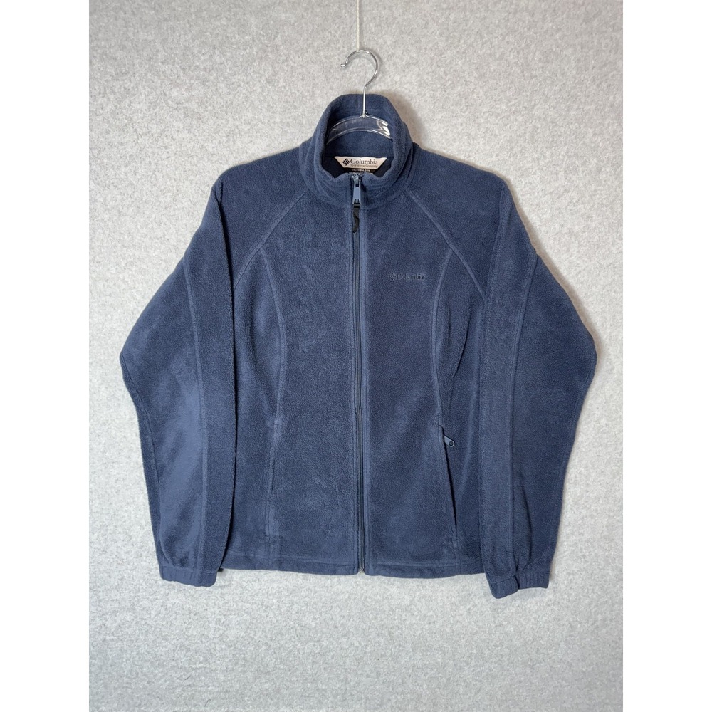 Columbia Jacket Womens Medium Blue‎ Full Zip Fleece Outdoors Hiking Lightweight